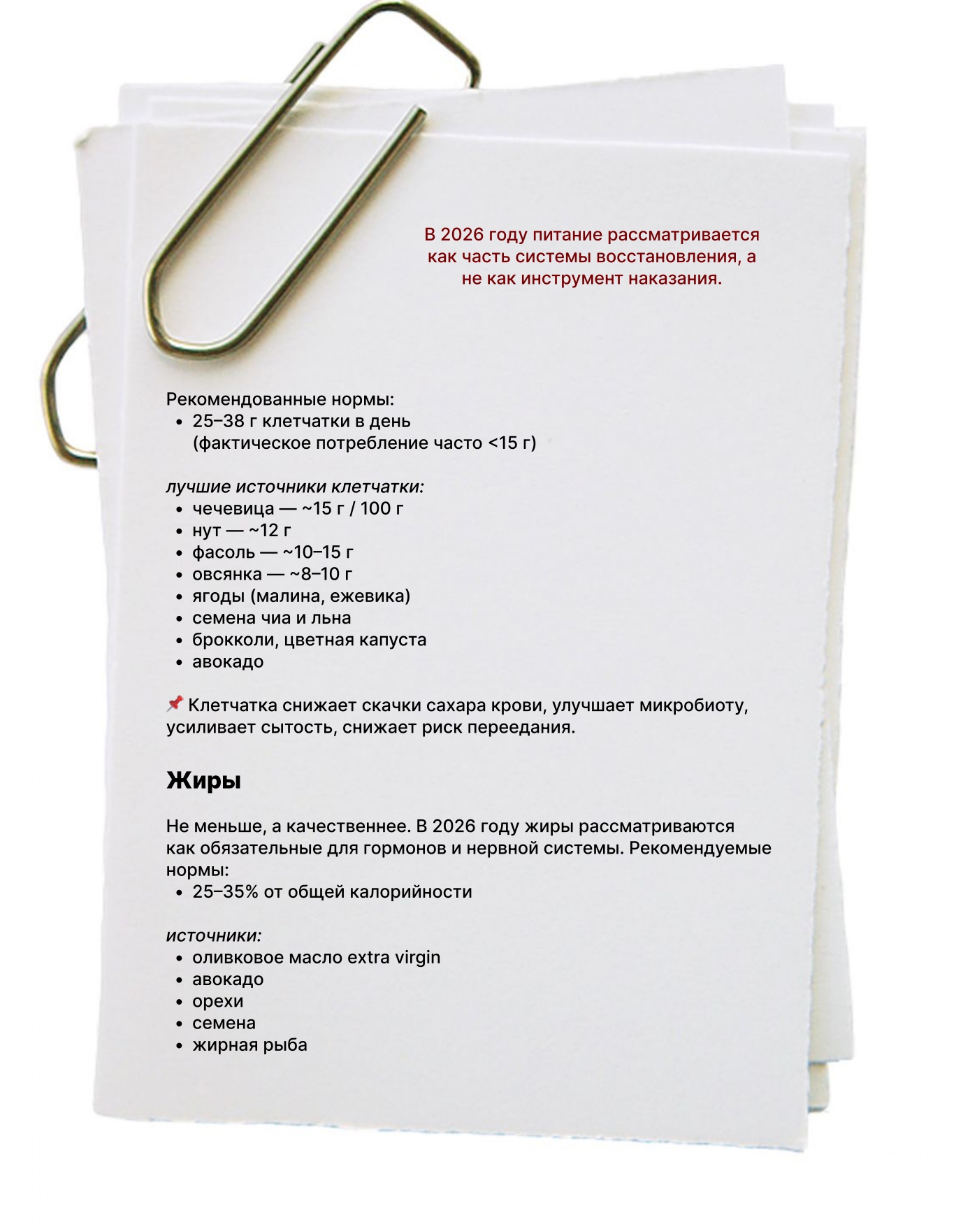 Клетчатка и жиры